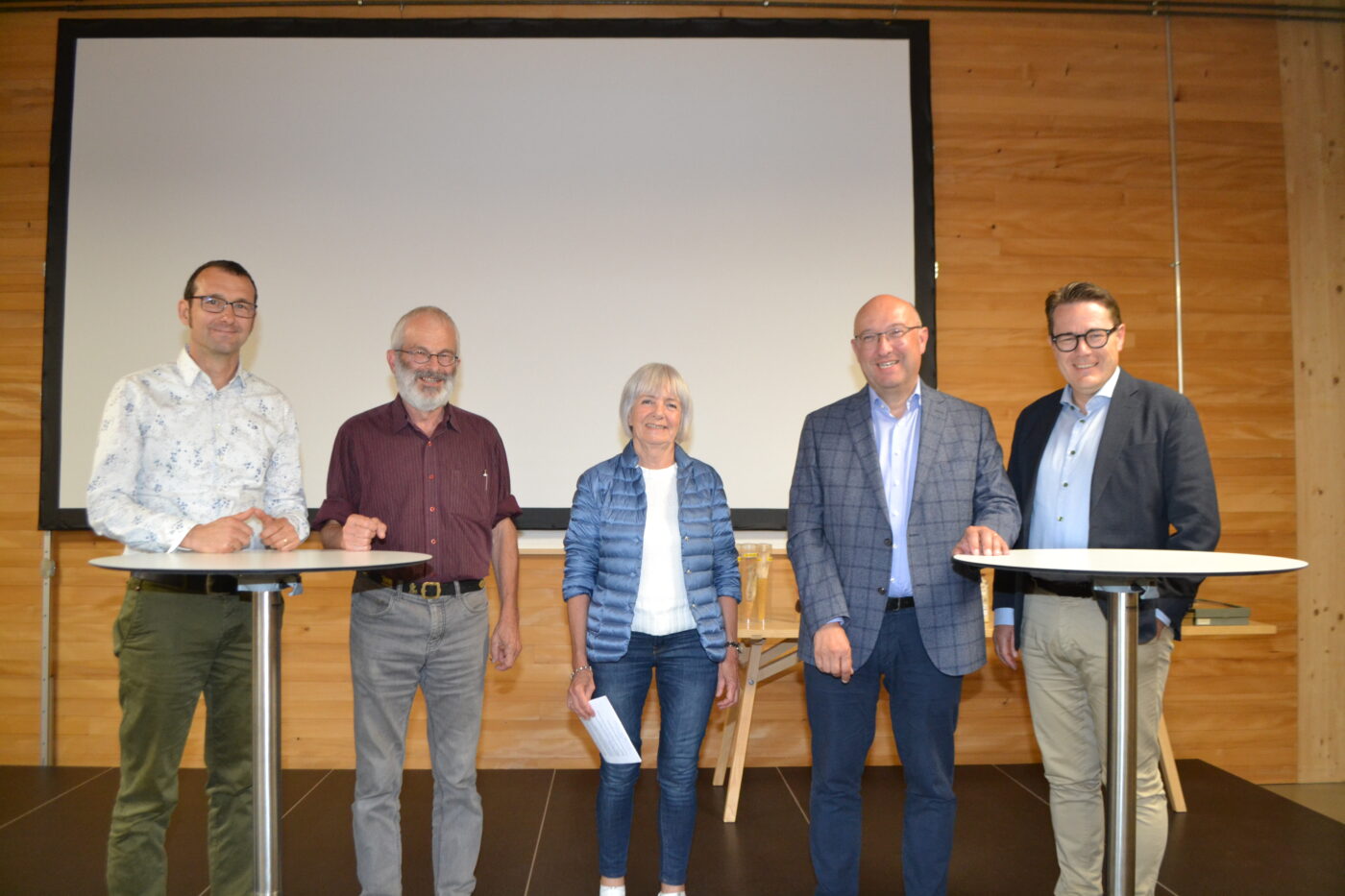Andreas Hund, Hans Oppliger, Hildegard Jutz, Beat Tinner und Benedikt Würth (von links).