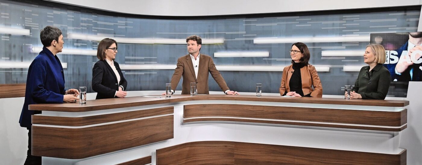 Beim Ostschweizer Fernsehen (TVO) findet die Aufzeichnung von «Zur Sache» statt – ein Podium mit allen vier Ständeratskandidatinnen.